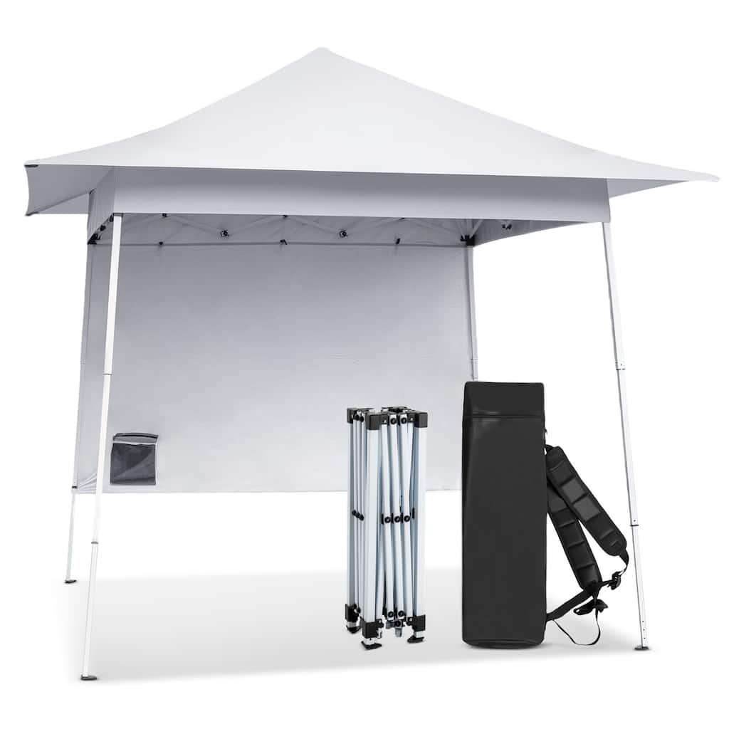 Portable 8x8 ft Pop-Up Waterproof Canopy Gazebo with UV Protection and Steel Frame Stakes - 8 x 8 ft (L x W)