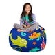 preview thumbnail 183 of 192, Kids' Stuffed Animal Storage Bean Bag Chair Cover or Toy Organizer 38 Inches Large - Canvas Sea Creatures on Blue