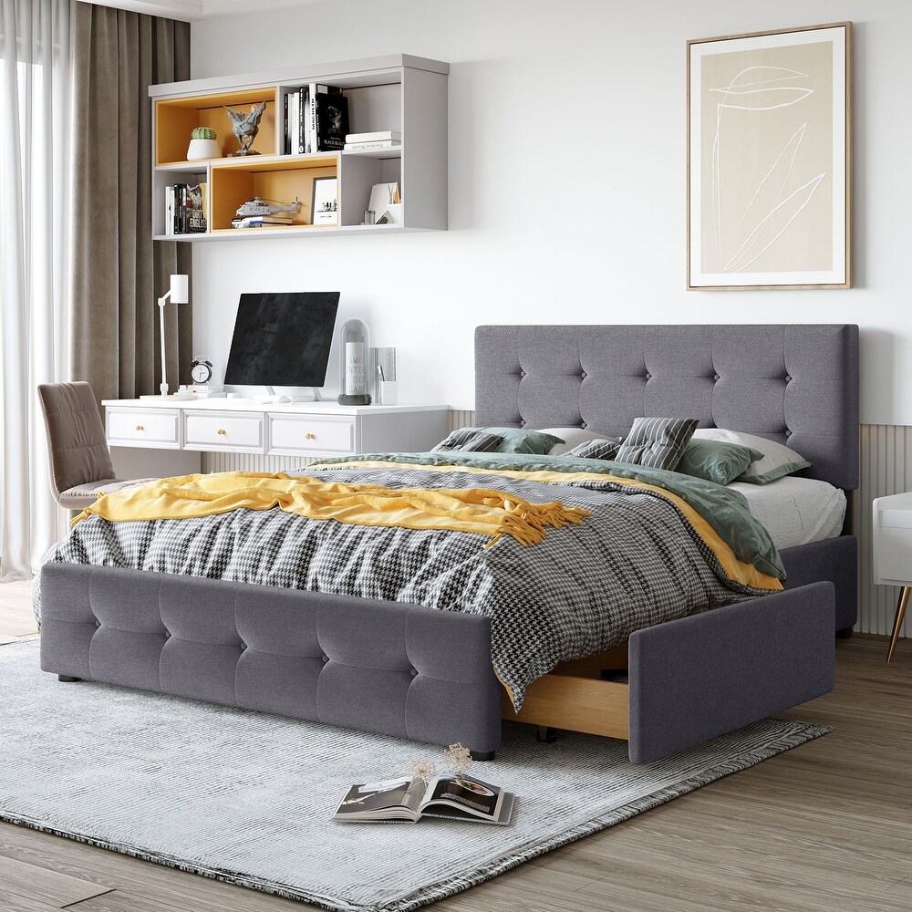 Mission grey store storage bed