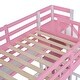 preview thumbnail 7 of 7, Twin Over Twin Size Bunk Bed Kids Bed with 2 Drawers 3 Shelves and Slide, Pink
