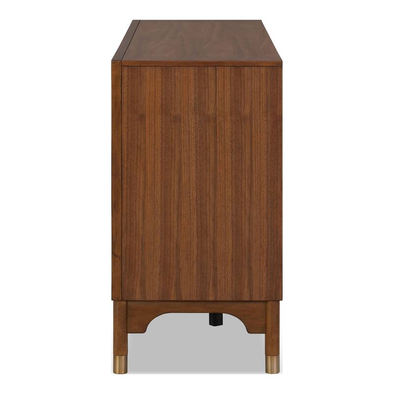 Furniture of America Forma Mid-Century Modern Walnut Solid Wood Dining Server Cabinet