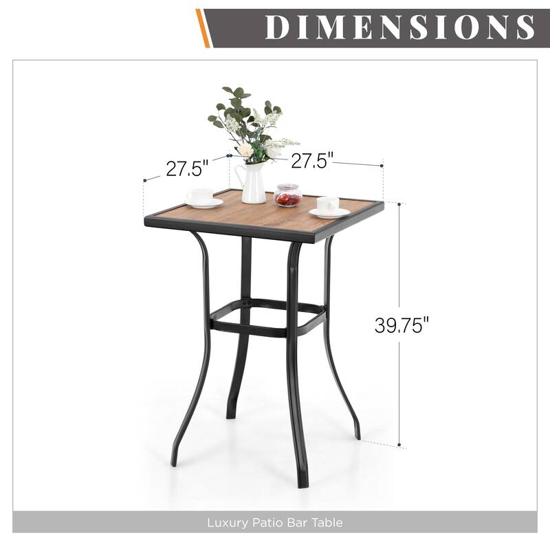 Patio Bar Table Outdoor Metal Bar Table Square Bistro Bar Table