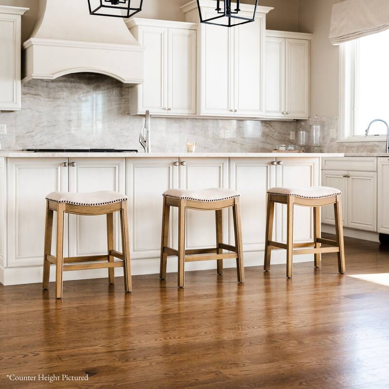 Maven Lane 31" Adrien Saddle Kitchen Bar Height Stool - N/A