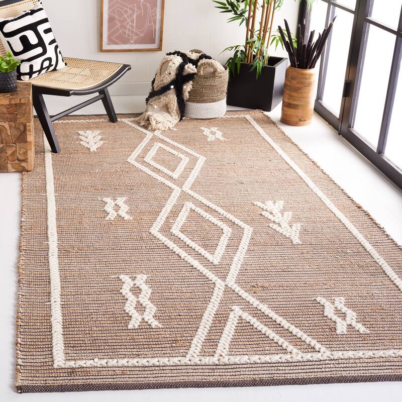 SAFAVIEH Handmade Flatweave Natural Fiber Prudencia Jute & Wool - 4' x 6' - Natural/Ivory - Rectangle