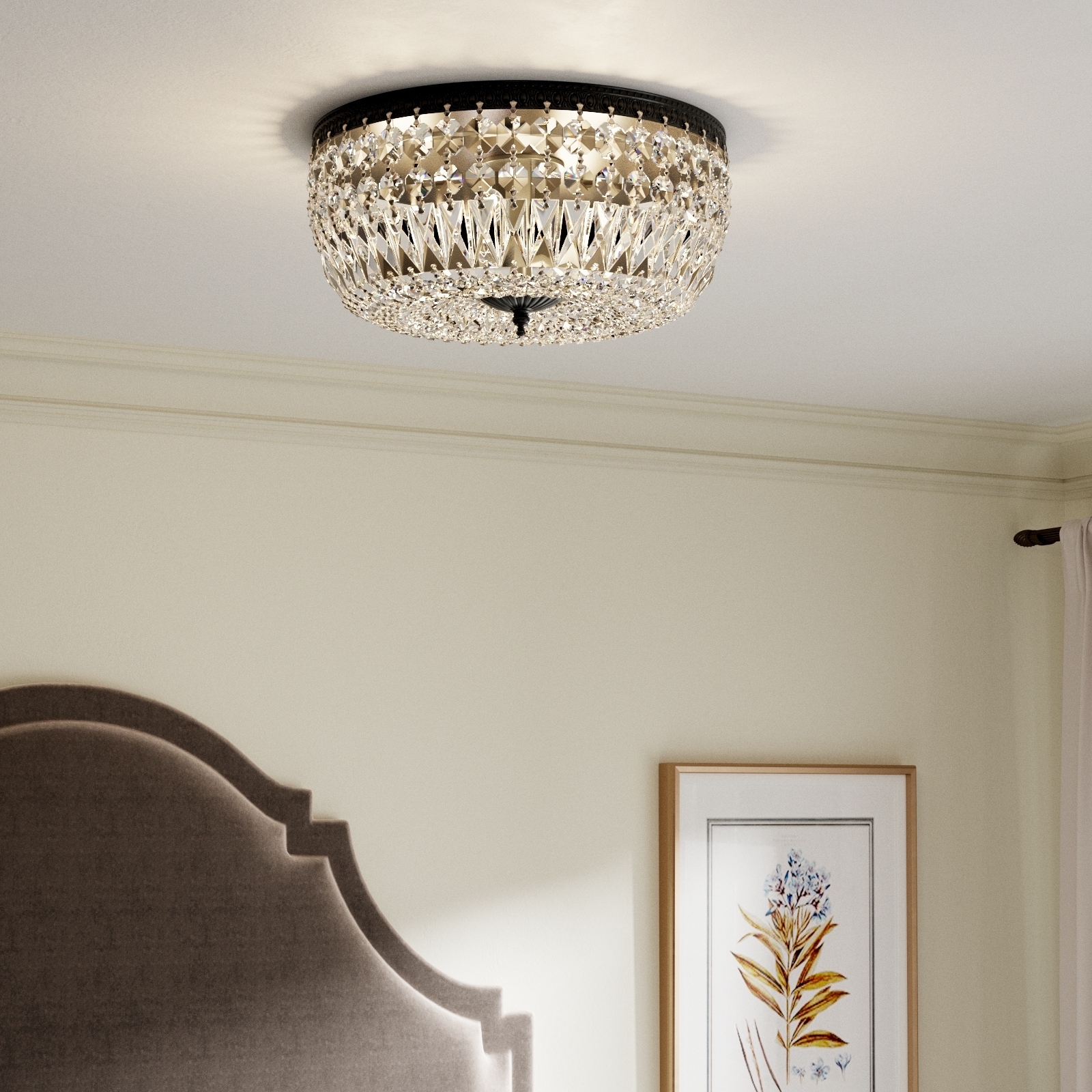 Maxax Steel Crystal Flush Mount