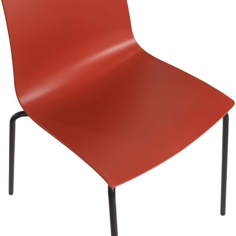 Furnish Theory Aero-S Pro Indoor/Outdoor Stackable Dining Side Chairs Polypropylene Shell & Powder-Coated Steel Legs (Set of 2)