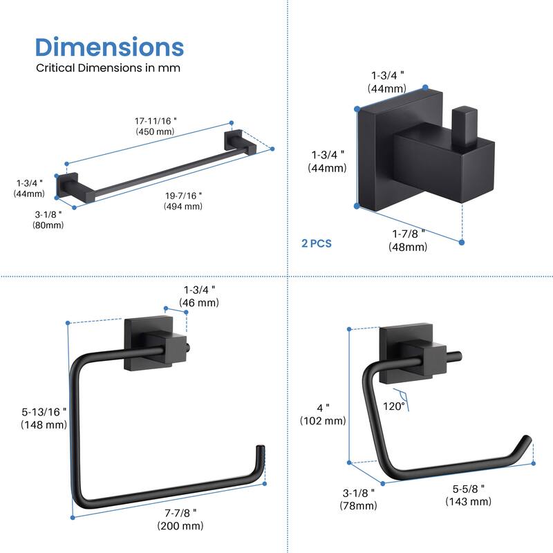 Cube 5-Piece Bathroom Hardware Set