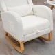 preview thumbnail 21 of 59, High back Upholstered Accent Rocking Chair Nursery Chair With Retractable Footrest