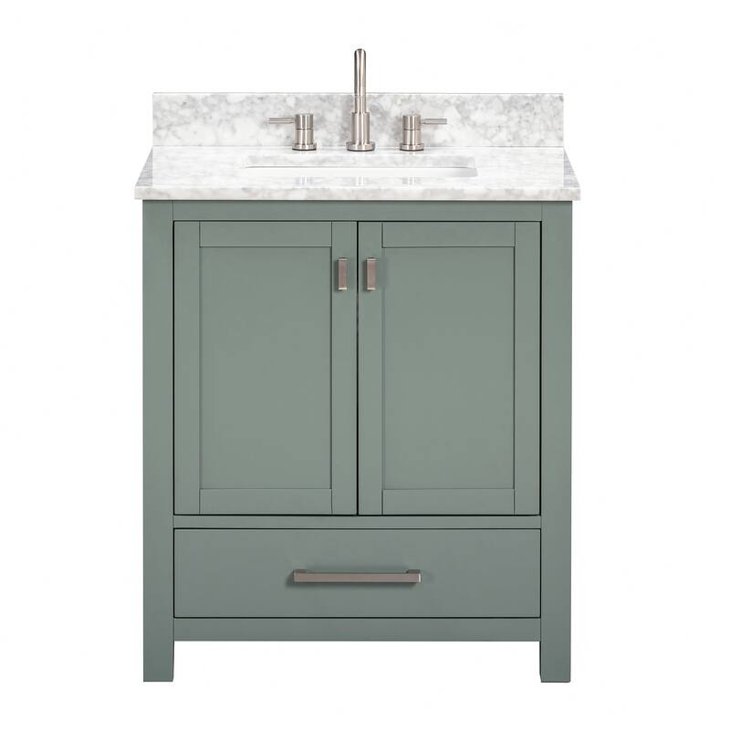 Avanity Modero 30 in. Single Sink Bathroom Vanity with Carrara Marble Top - 31"W x 22"D x 35"H