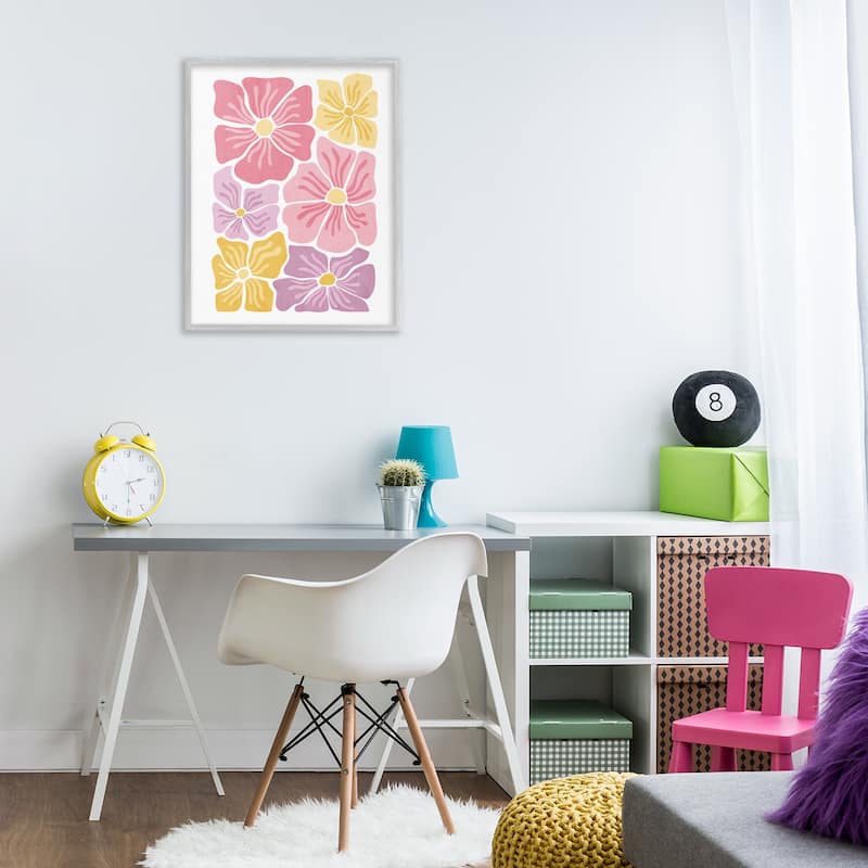 Stupell Pastel Hued Flower Blossoms Framed Giclee Art Design By Kim Allen