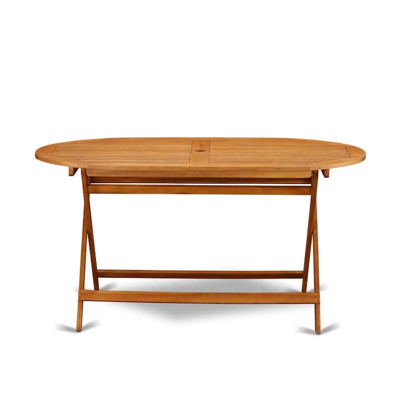 Acacia Patio Dining Table - Foldable Outdoor Table - Solid Wood - Natural Finish - Garden Furniture - 60