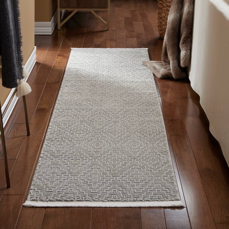 TOWN & COUNTRY LUXE Tretta High-Low Area Rug - 1' 9" x 7' 2" - Grey - Runner