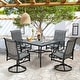 preview thumbnail 10 of 92, Versatile Outdoor Dining Sets w Swivel/Folding Chairs & Steel Slat Table and HDPE Dining Table Set for Gardens, Patios 5-Piece - Swivel-Grey