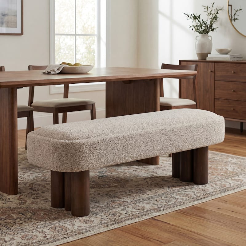 Christopher Knight Home - Modern Upholstered Dining Bench with Padded Seating