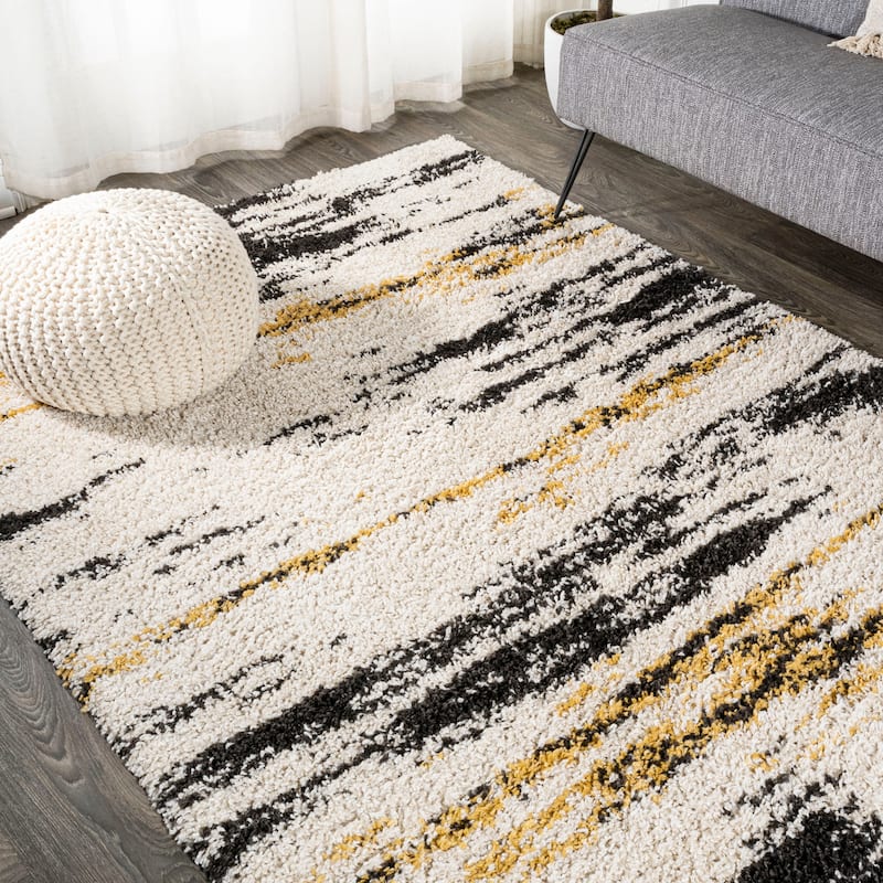JONATHAN Y Soller Modern Bold Strie' Shag Area Rug