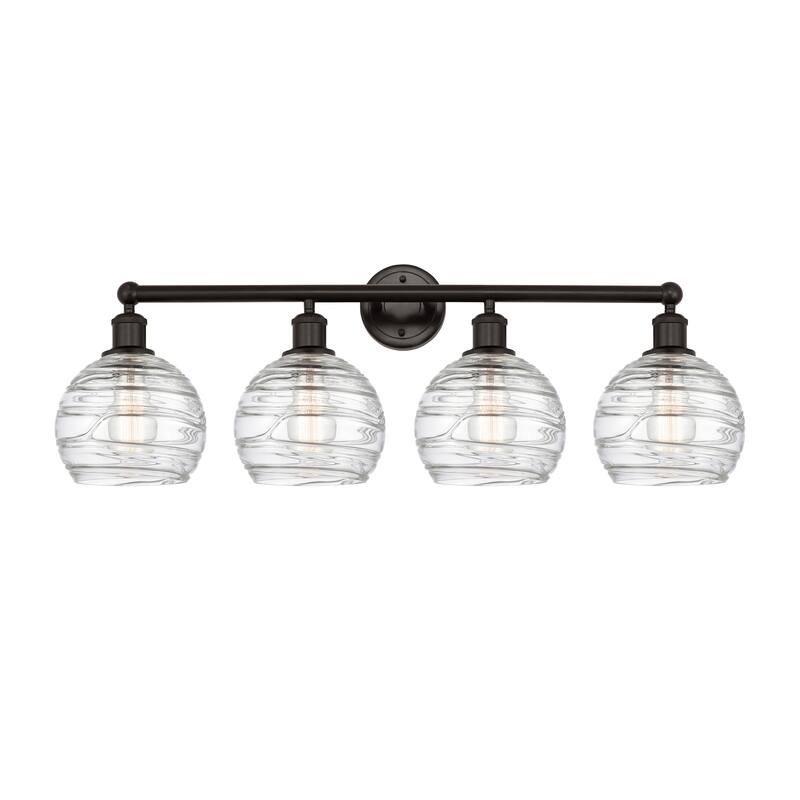 Innovations Lighting Athens Deco Swirl - 4 Light 35" Bath Vanity Light - Oil Rubbed Bronze/Clear Deco Swirl