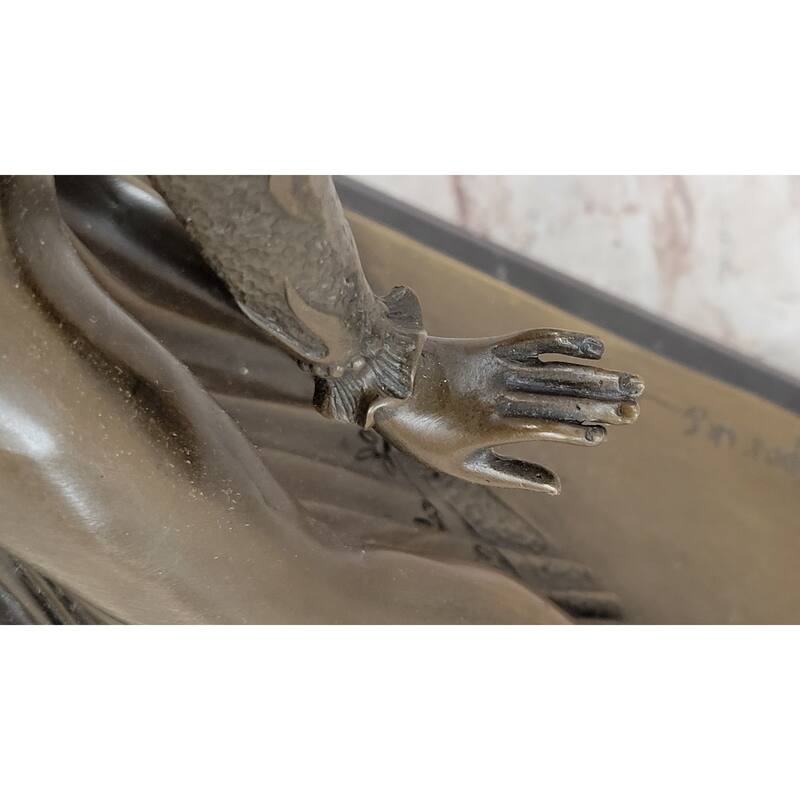 Art Deco Dancer Girl W/ Long Skirt In Graceful Pose - Bronze Sculpture By Chiparus