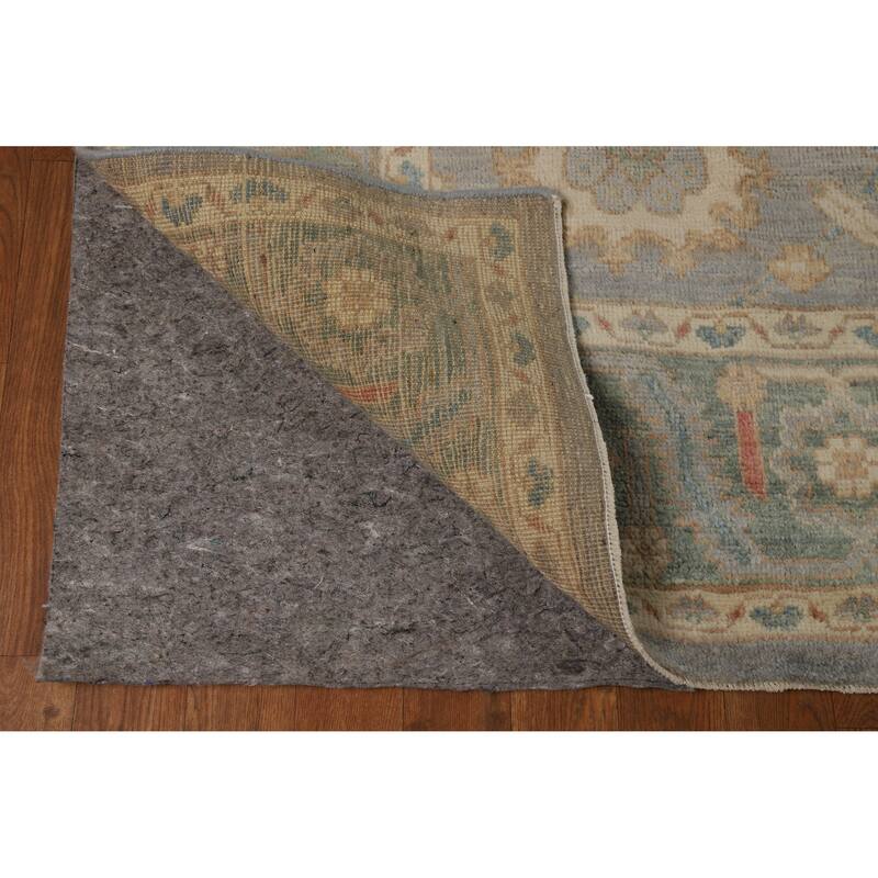 Hand Knotted Oriental 100% Wool Carpet Transitional All-Over Greys & Charcoal Oushak Area Rug - 9' 11'' X 8' 0''