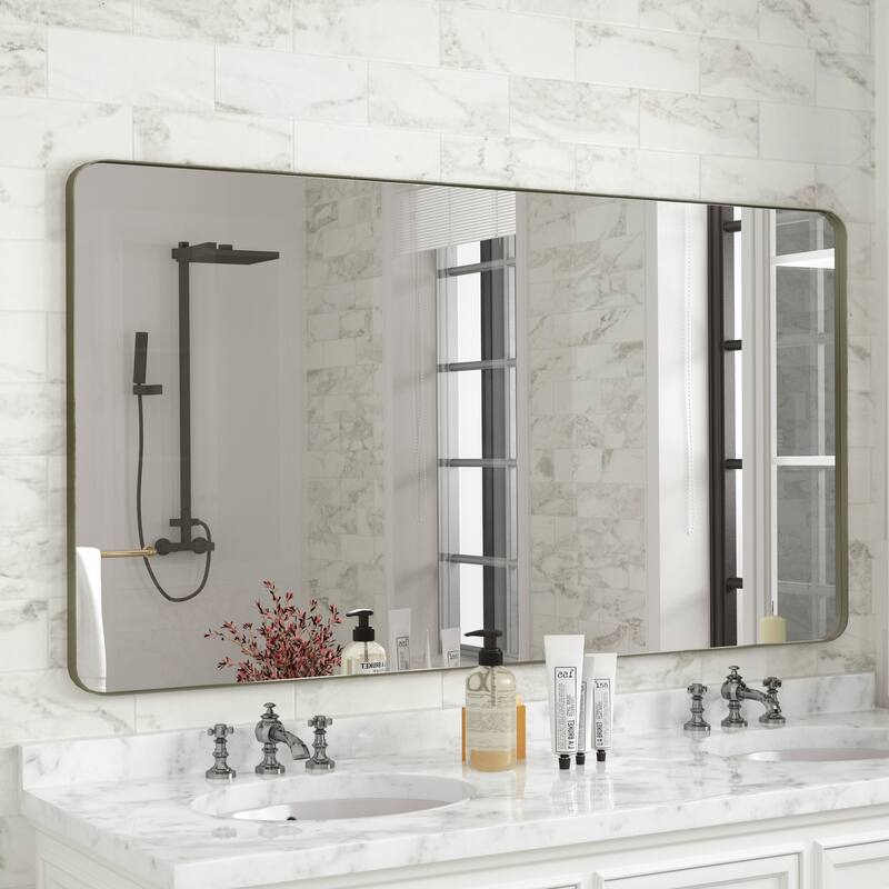 QuivaraView Rectangular Aluminum Framed Bathroom Vanity Mirror - 48" x 36" - Bronze
