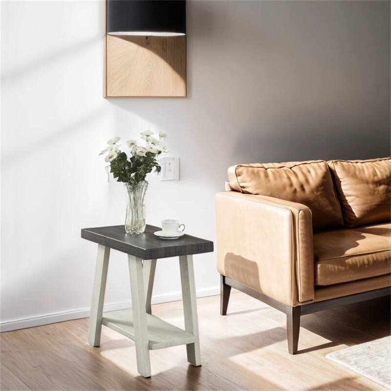 Contemporary Wood Shelf Side Table