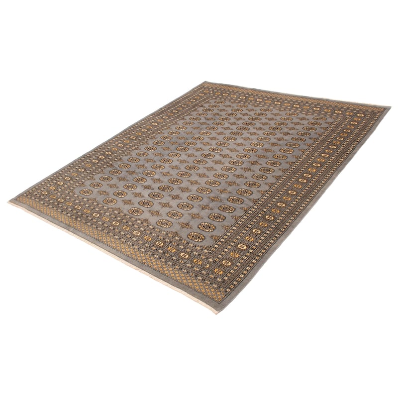 Finest Peshawar Bokhara Grey Rug 8'1" x 10'5" - 8'1 x 10'5