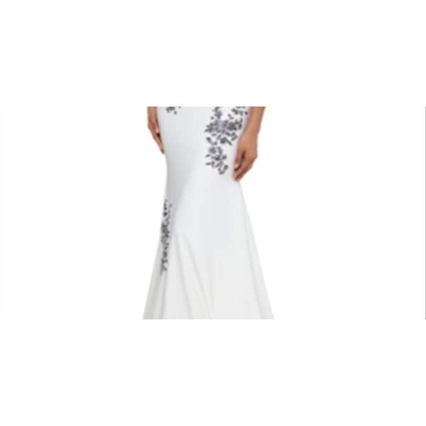 Xscape Women's Embroidered Gown White Size 10 - Bed Bath & Beyond - 40568081
