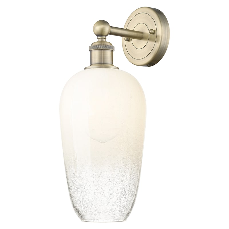 Innovations Lighting 616-1W-18-7 Brookhaven Flute Sconce Brookhaven - Antique Brass / Opal