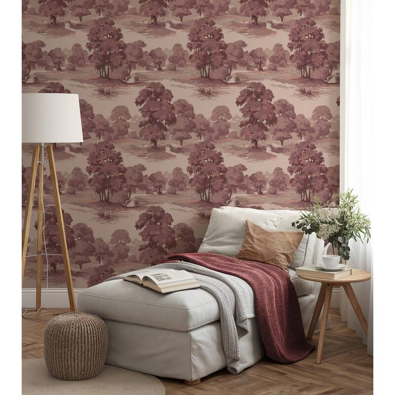 Sherwood Merlot Glade Wallpaper