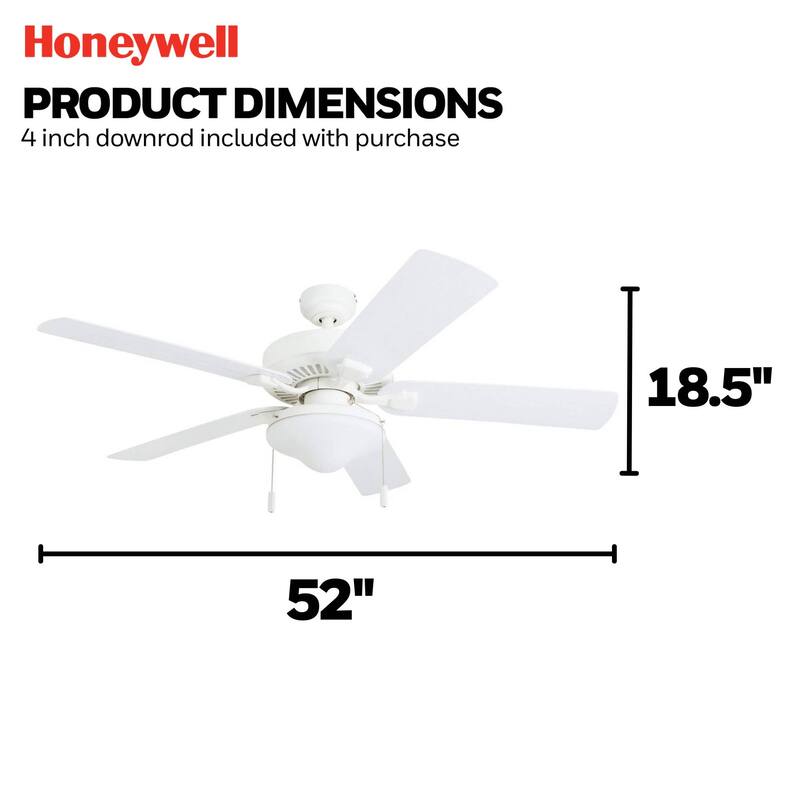 52" Honeywell Belmar Wet Rated Indoor/Outdoor Ceiling Fan, No Light