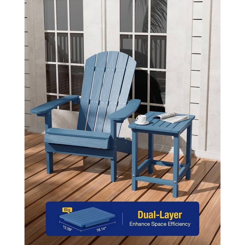 WINSOON HIPS All Weather Outside Table Adirondack Side Table