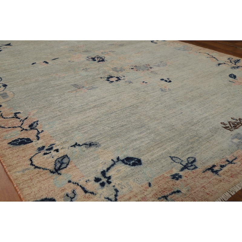 Art Deco Turkish Rug Vegetable Dye Hand-Knotted Wool Carpet - 5'0"x 7'0" - 5'0"x 7'0" - Multi-Color