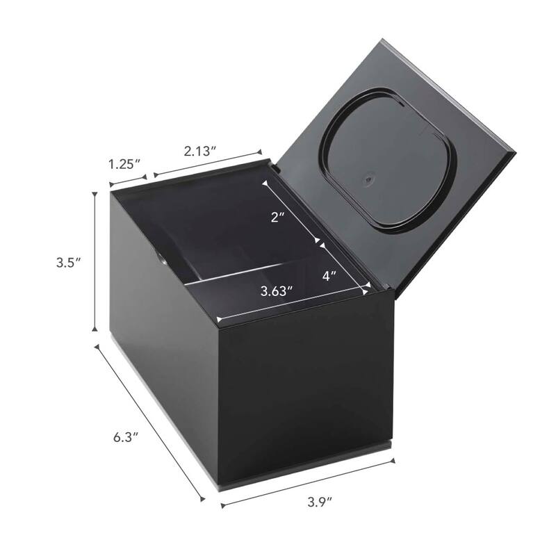 Yamazaki Home Skincare Organizer, ABS Plastic, Holds 2.2 lbs, Lid - L 3.94 x W 6.3 x H 3.54 inches