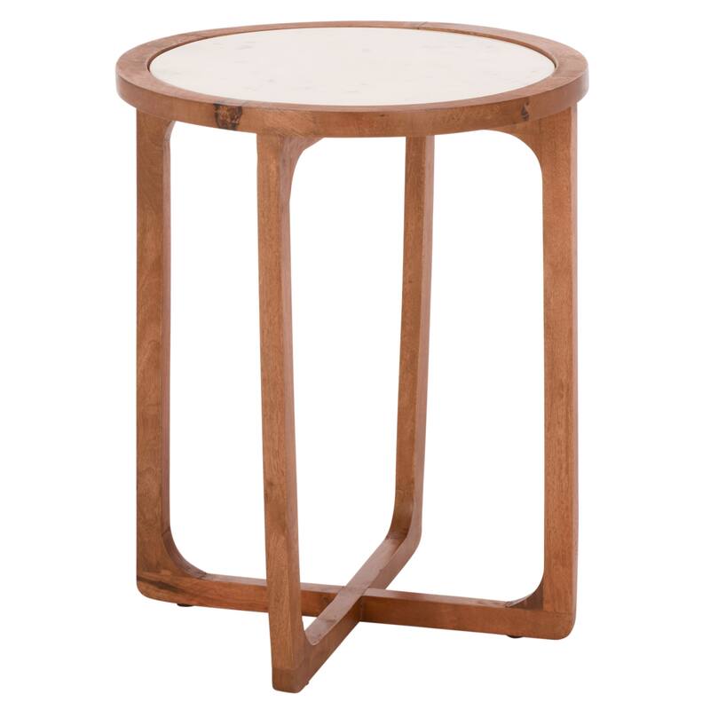 SAFAVIEH Home Minori Marble Side Table - 16"W x 16"D x 19"H