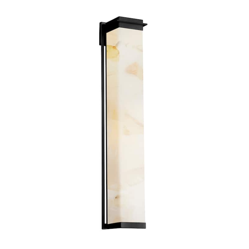Justice Design Alabaster Rocks! Pacific 48-inch Matte Black LED Outdoor Wall Sconce, Alabaster Rocks Shade - N/A