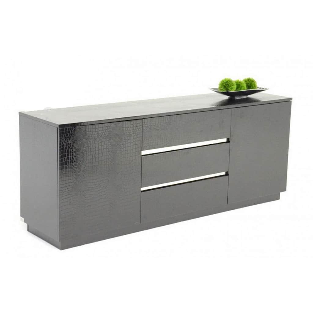 Modern Style Wooden Buffet with 3 Pull Out Drawers, Black