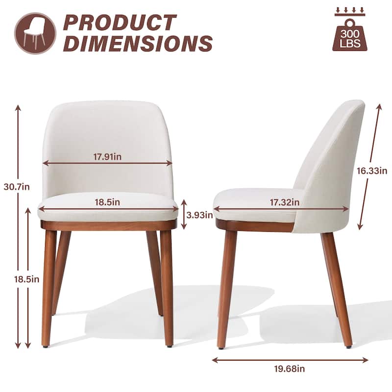 Crestlive Products Upholstered Wood Dining Chairs with Wood Legs