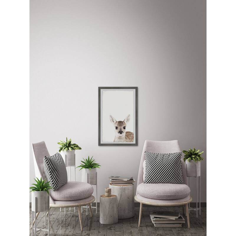 Deer Close-up Framed Wall Art, Elegant Home Touch - Sophisticated Artwork for Refined Décor