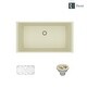 preview thumbnail 16 of 16, Single Bowl Undermount Granite Quartz Kitchen Sink with Grid and Matching Colored Strainer