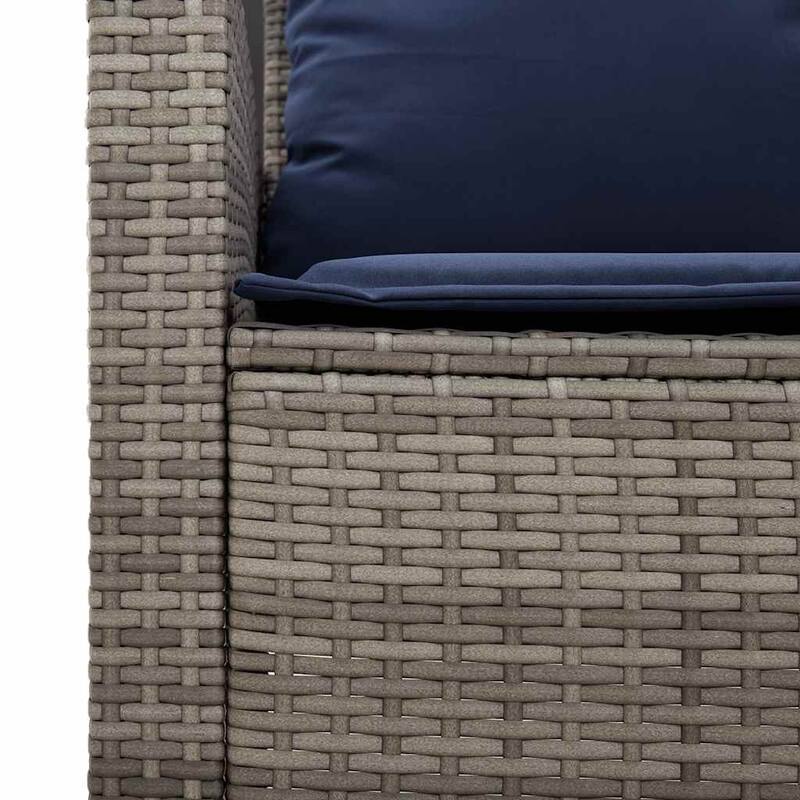 vidaXL 6 Piece Patio Sofa Set with Cushions Black/Brown/Gray Poly Rattan