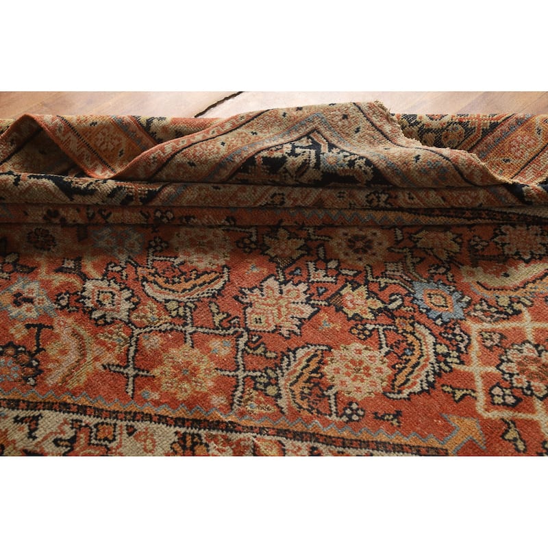Hand Knotted Oriental 100% Wool Carpet Traditional Medallion Oranges & Rust Mahal Area Rug - 14' 5'' X 10' 11''