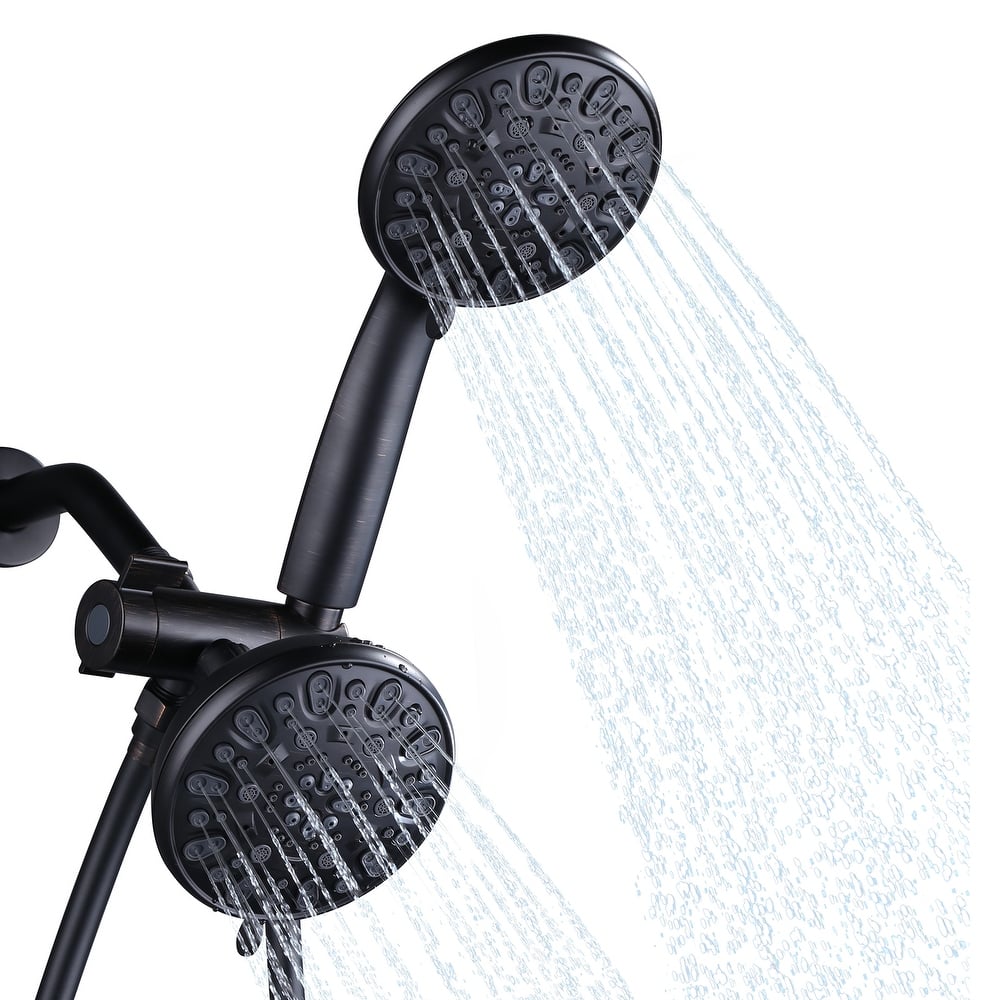 WOWOW 7-Spray 4.5 in. Dual Shower Head and Handheld Shower Head
