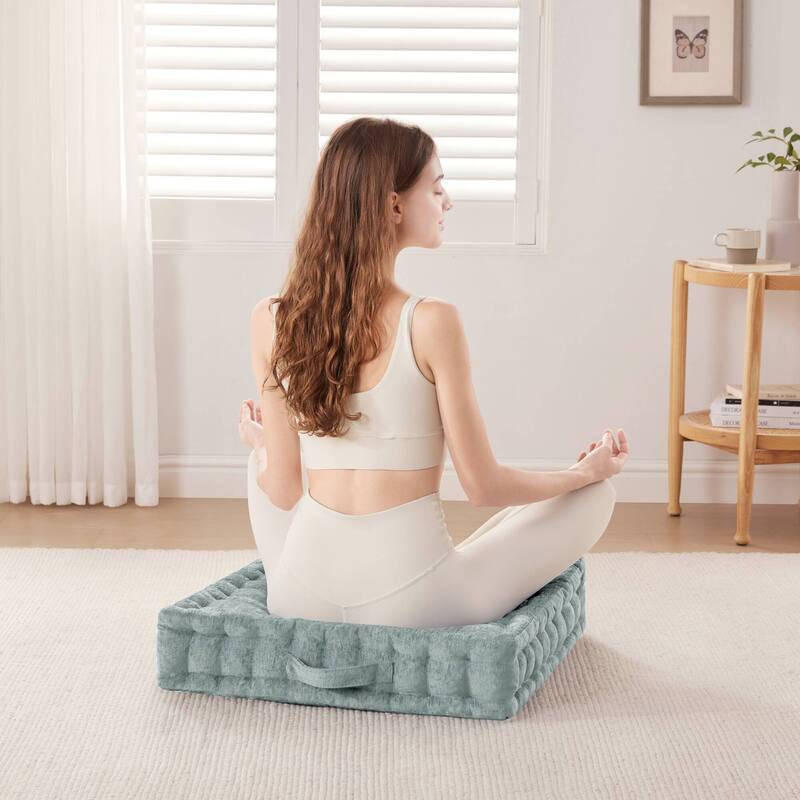 Intelligent Design Azza Poly Chenille Square Floor Pillow Cushion