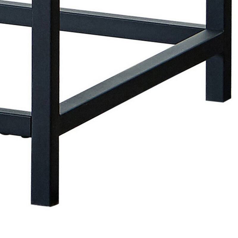 23.75 in. Brown and Black Rectangle Wood End Table with Storage Drawer for Convenience