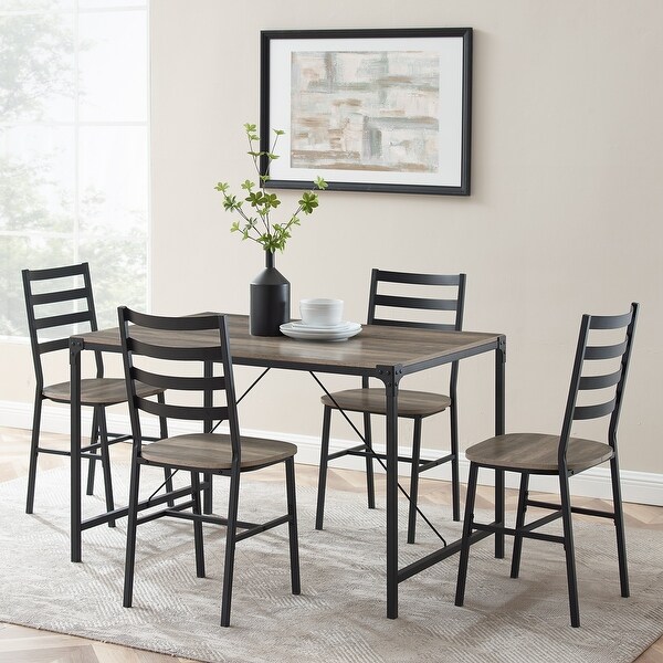 Carbon Loft 5Piece Angle Iron Dining Set Overstock 29600920
