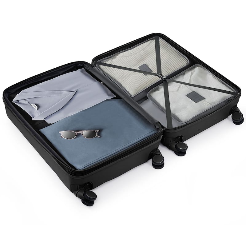Luggage Set of Three, ABS Hard Shell Luggage with Spinner Wheels.