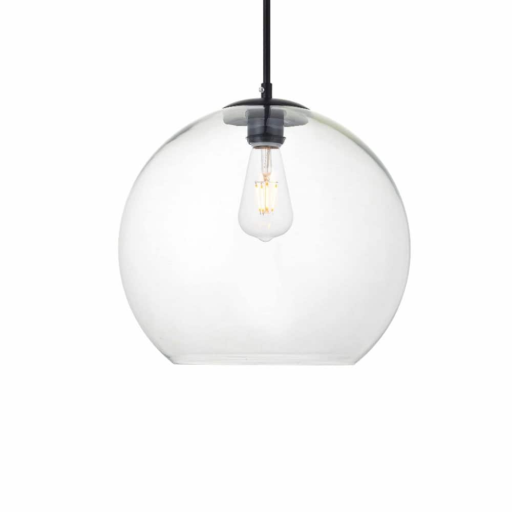 Elegant Lighting Baxter Single Light 14" Wide Pendant with Clear Glass