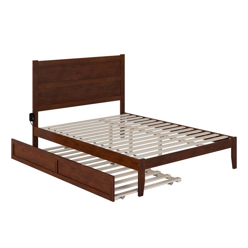 NoHo Queen Bed with Twin XL Trundle in Walnut