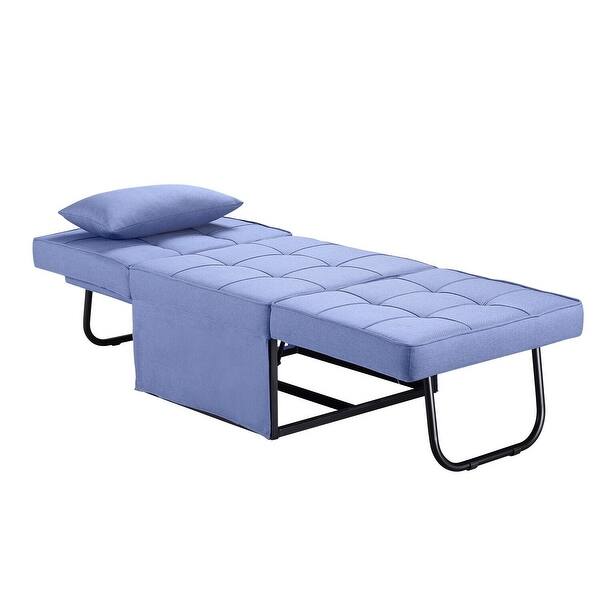 Adjustable Sofa Chair Sleeper Sofa Bed Ottoman Couch with Metal Frame