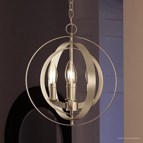 Luxury Industrial Chic Pendant Light, 11.75"H x 10.125"W, with Modern Farmhouse Style, Brushed Nickel Finish by Urban Ambiance