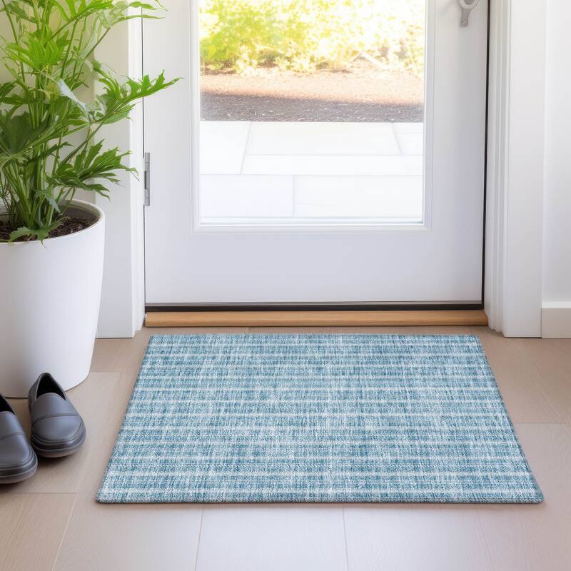 Premium Washable Super Soft Stripe Mayfield Rug - Teal - 1'8" x 2'6"